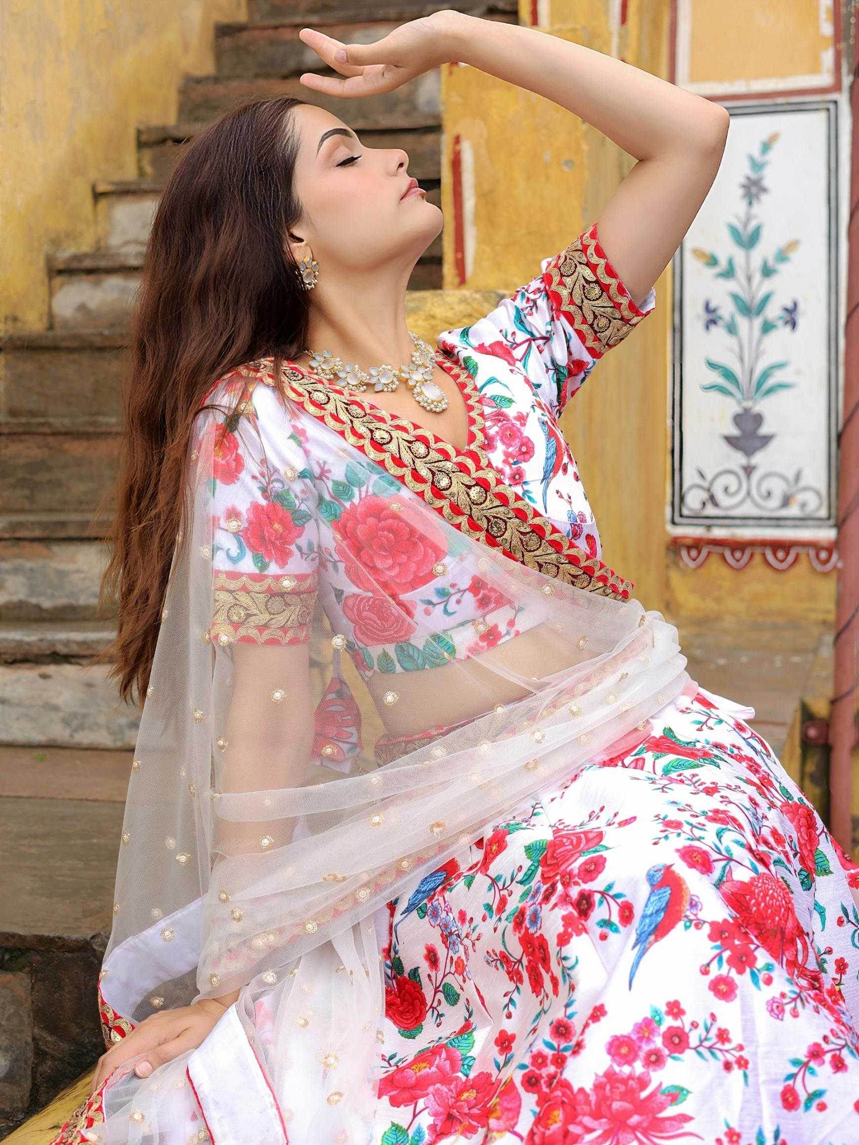 Art Silk Designer Embroidered Lehenga - MYLUXURY LANE ENTERPRISE